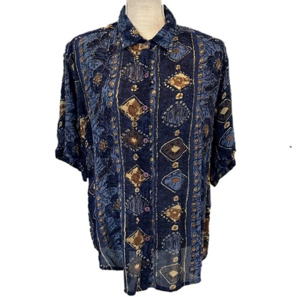 JANE ASHLEY Business Casual Sequined Top - 2X